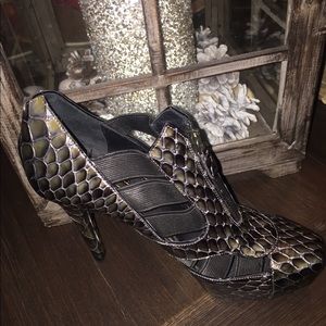 Donna Karan Reptile Booties.